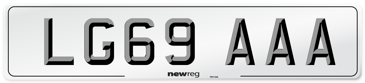 LG69 AAA Number Plate from New Reg